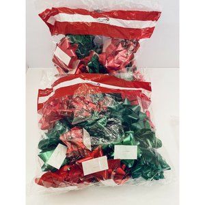 Lot of 64 Gift Bows (2 bags x 32) Peel'n Stick Gre